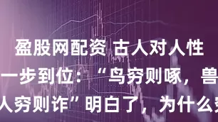 盈股网配资 古人对人性富穷的认知一步到位：“鸟穷则啄，兽穷则攫，人穷则诈”明白了，为什么穷山而水出刁民！_环境_道德_行为